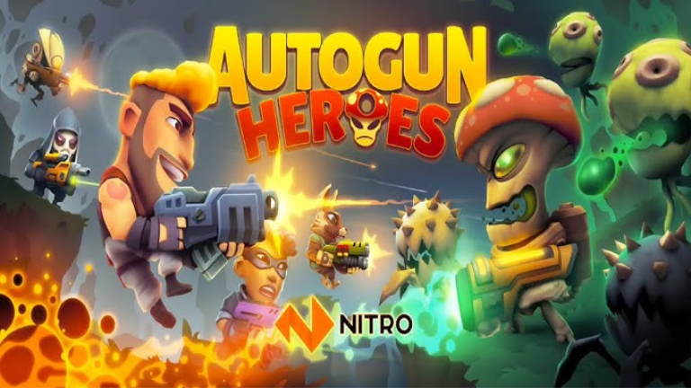 Autogun Heroes - intense action-packed battles featuring diverse heroes with powerful weapons."