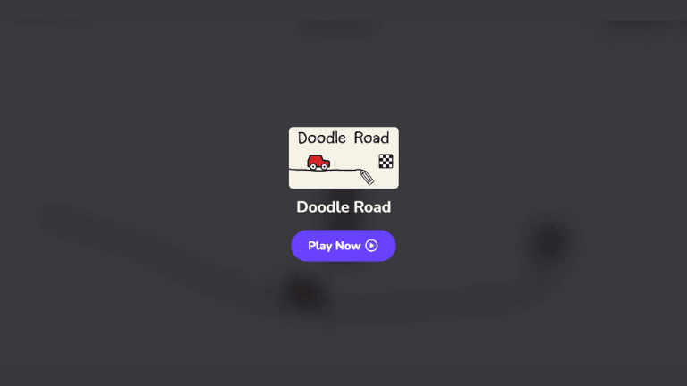 Draw a creative path to guide the car to its destination in Doodle Road.