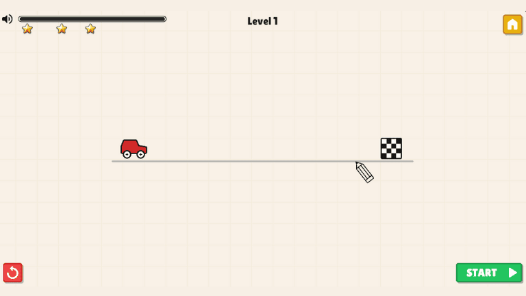 Guide a car through a hand-drawn path in the Doodle Road game.